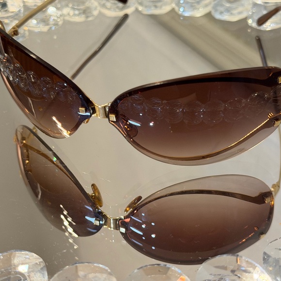 Authentic Cartier Rimless Shield Sunglasses Brown Gradient Lens main image 13